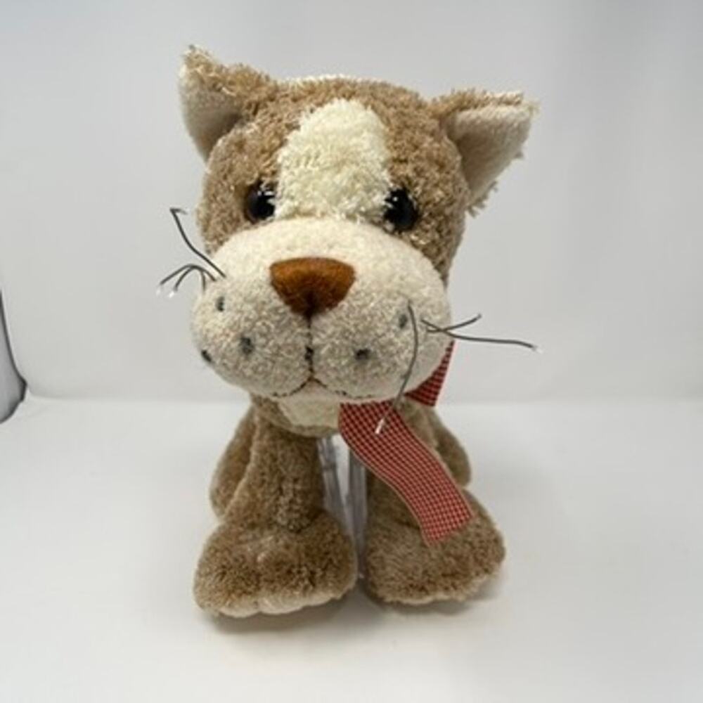 Animal Adventure Tan and Cream Cat Plush Stuffed Animal Freckles Whiskers 2006